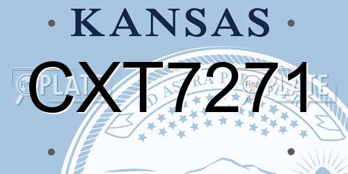 CXT7271 Kansas License Plate