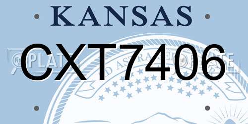 CXT7406 Kansas License Plate