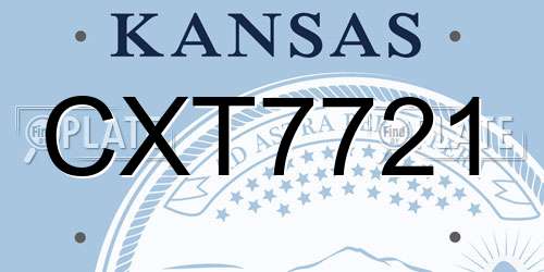 CXT7721 Kansas License Plate