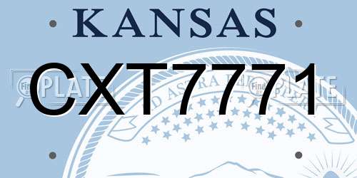 CXT7771 Kansas License Plate