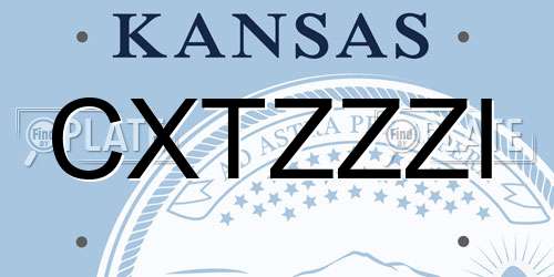 CXTZZZI Kansas License Plate