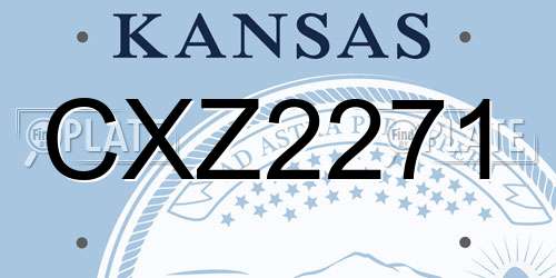 CXZ2271 Kansas License Plate