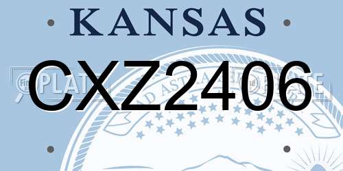 CXZ2406 Kansas License Plate