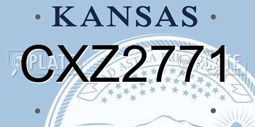 CXZ2771 Kansas License Plate