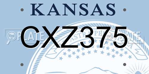 CXZ375 Kansas License Plate