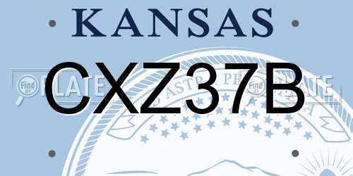 CXZ37B Kansas License Plate