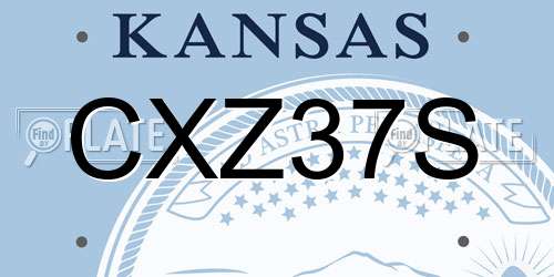 CXZ37S Kansas License Plate