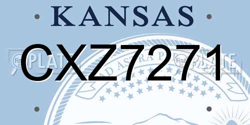 CXZ7271 Kansas License Plate