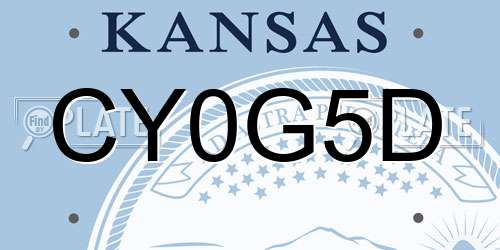 CY0G5D Kansas License Plate