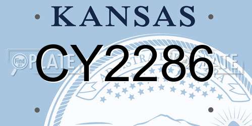 CY2286 Kansas License Plate