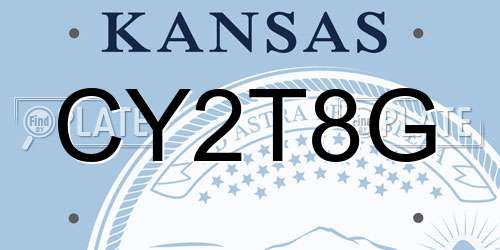 CY2T8G Kansas License Plate