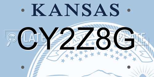 CY2Z8G Kansas License Plate