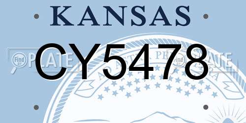 CY5478 Kansas License Plate