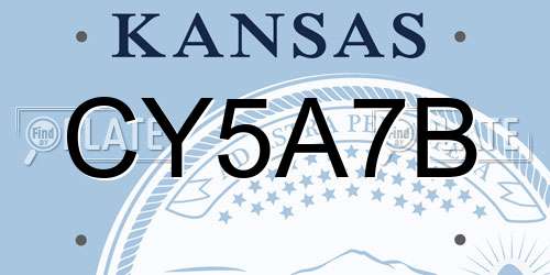 CY5A7B Kansas License Plate