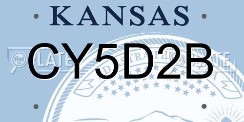 CY5D2B Kansas License Plate