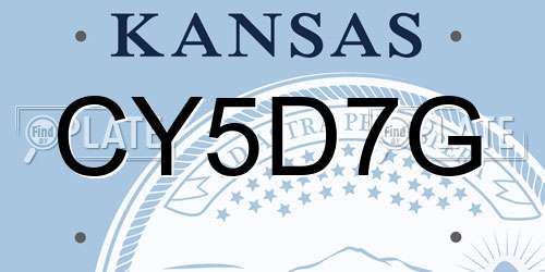 CY5D7G Kansas License Plate
