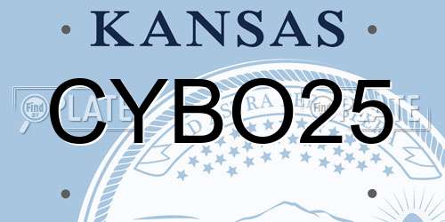 CYBO25 Kansas License Plate