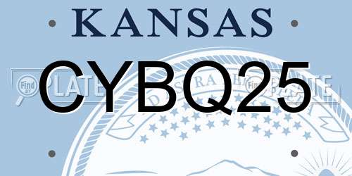 CYBQ25 Kansas License Plate