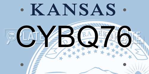 CYBQ76 Kansas License Plate