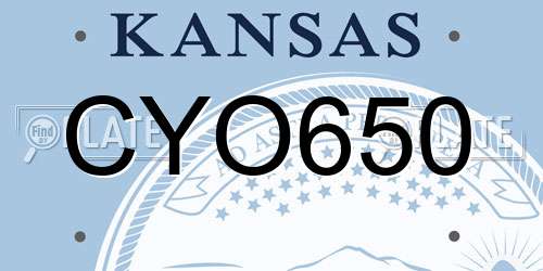CYO650 Kansas License Plate