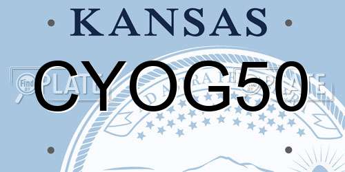 CYOG50 Kansas License Plate