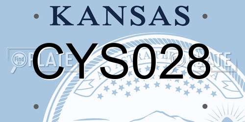 CYS028 Kansas License Plate