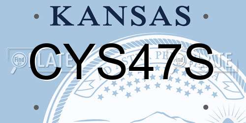 CYS47S Kansas License Plate