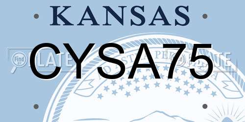 CYSA75 Kansas License Plate