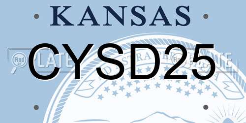 CYSD25 Kansas License Plate