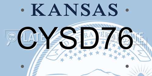 CYSD76 Kansas License Plate