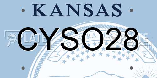 CYSO28 Kansas License Plate
