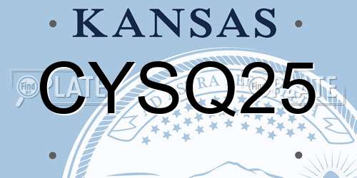 CYSQ25 Kansas License Plate