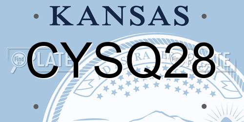 CYSQ28 Kansas License Plate