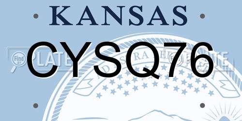 CYSQ76 Kansas License Plate