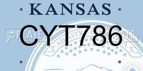 CYT786 Kansas License Plate