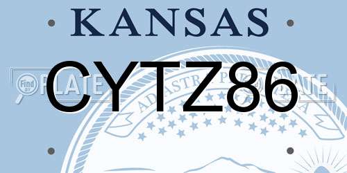 CYTZ86 Kansas License Plate