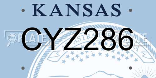 CYZ286 Kansas License Plate