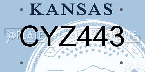 CYZ443 Kansas License Plate