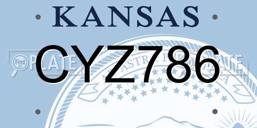 CYZ786 Kansas License Plate
