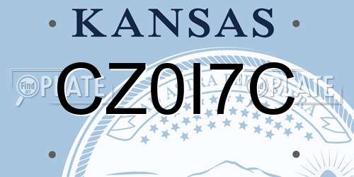 CZ0I7C Kansas License Plate