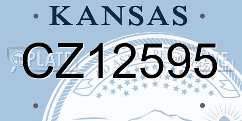 CZ12595 Kansas License Plate