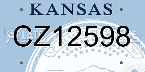 CZ12598 Kansas License Plate