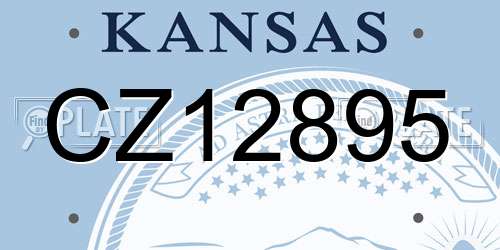 CZ12895 Kansas License Plate
