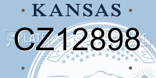 CZ12898 Kansas License Plate