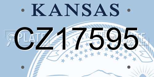 CZ17595 Kansas License Plate