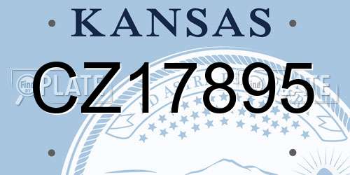 CZ17895 Kansas License Plate
