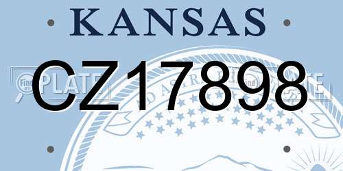 CZ17898 Kansas License Plate
