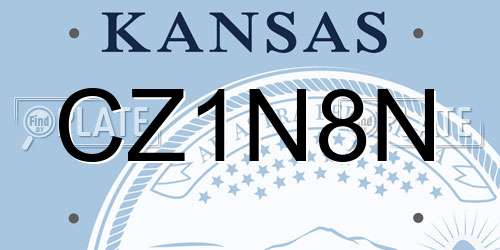 CZ1N8N Kansas License Plate