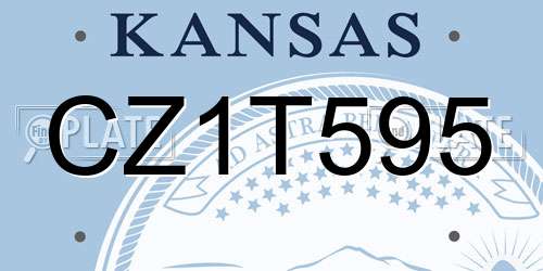 CZ1T595 Kansas License Plate