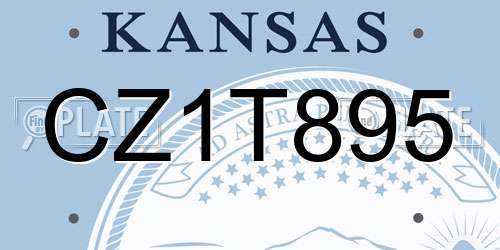 CZ1T895 Kansas License Plate